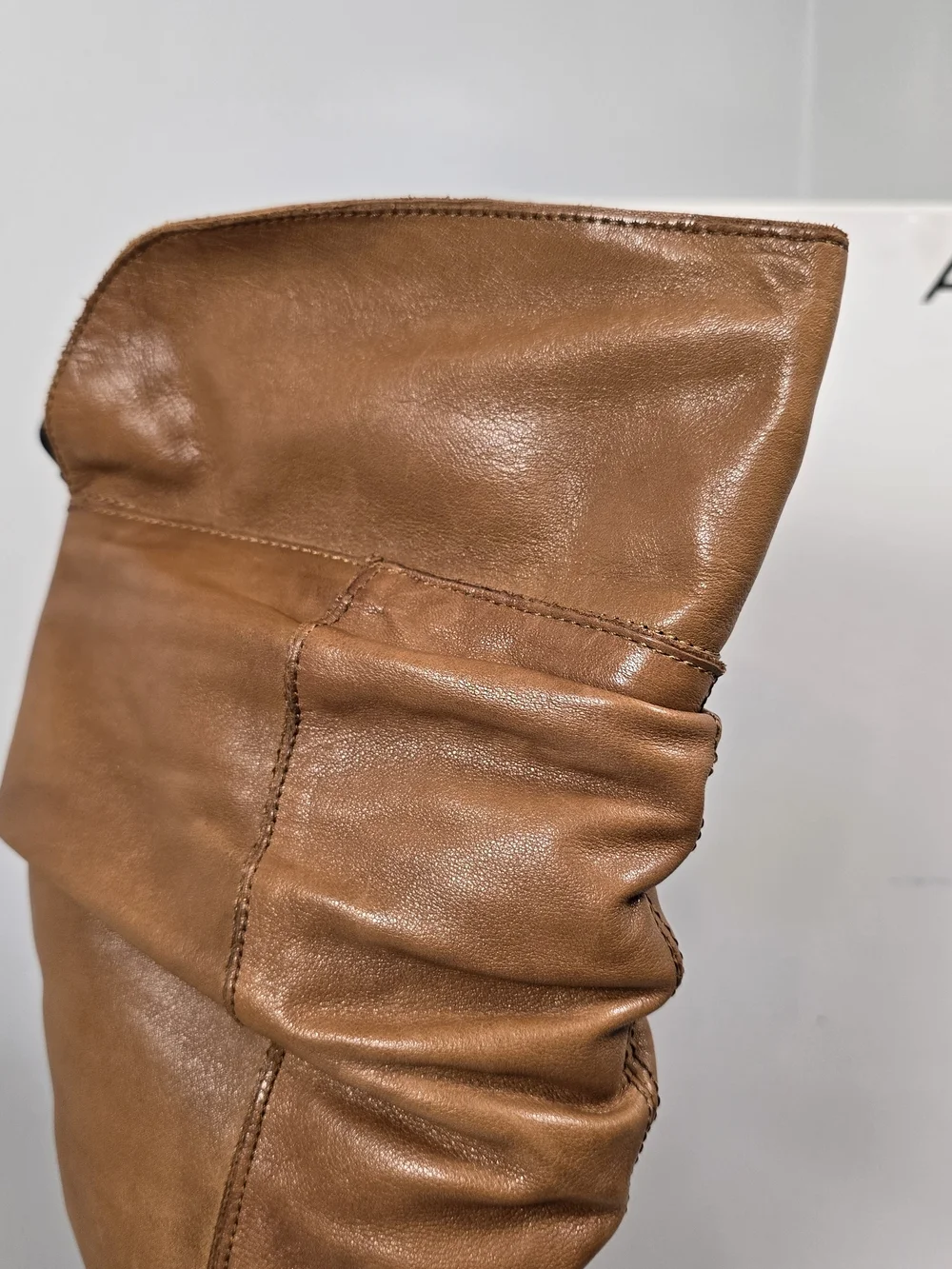 ALDO Women's Tan Leather Over-the-Knee Heeled Boots